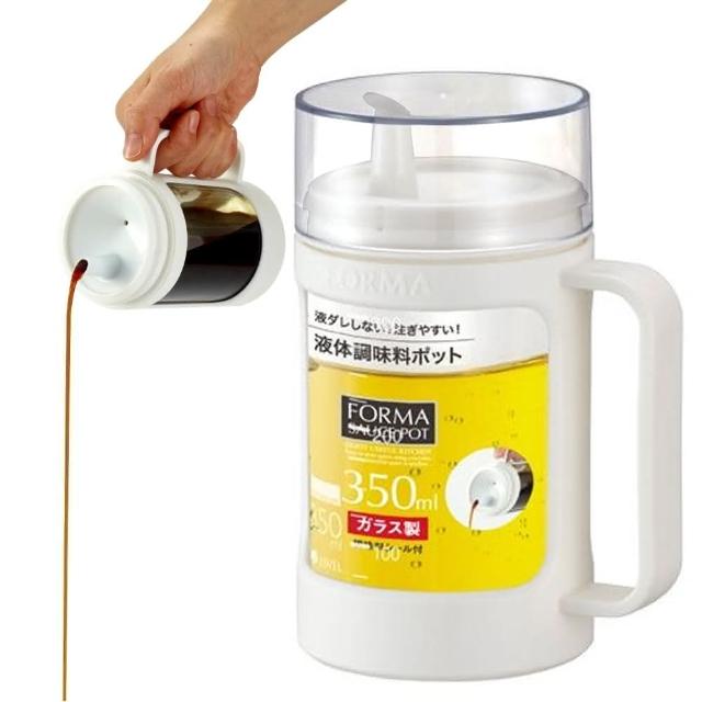 【日本ASVEL】油控式350ml調味油手提玻璃壺(白色)