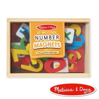 【Melissa & Doug 瑪莉莎】數學木質磁鐵貼 - 37 pcs
