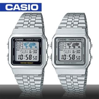 【CASIO 卡西歐】世界地圖探險復古風格電子錶(A500WA)