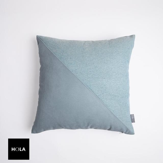 【HOLA】雙色對角拼接抱枕50X50CM-海岸藍