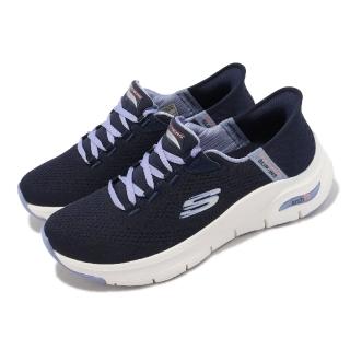 【SKECHERS】休閒鞋 Arch Fit-Fresh Flare Slip-Ins 女鞋 藍 紫 支撐 套入式(149568NVMT)