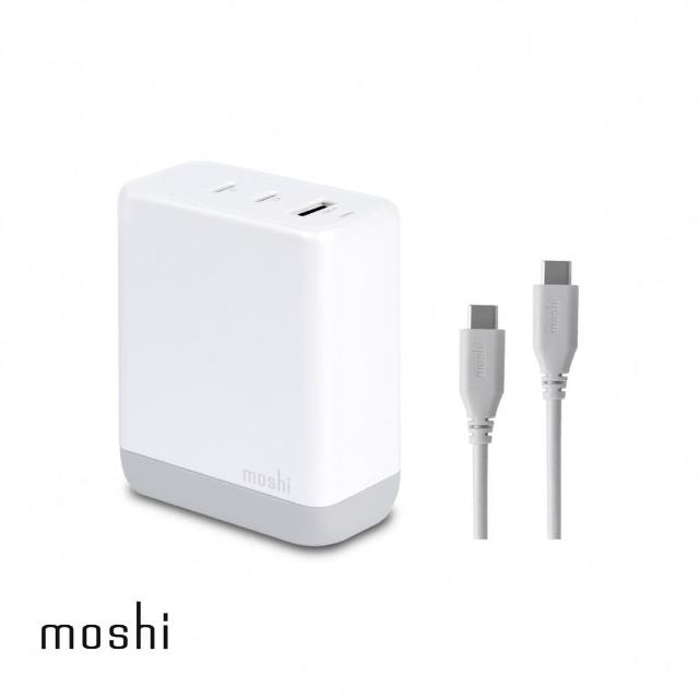 【moshi】Rewind 100W USB-C GaN 氮化鎵充電器(內附 1.2米 USB-C 快充線)