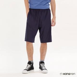 【Hang Ten】男裝-REGULAR FIT涼感鋁片口袋吸濕排汗抗臭短褲(深藍)