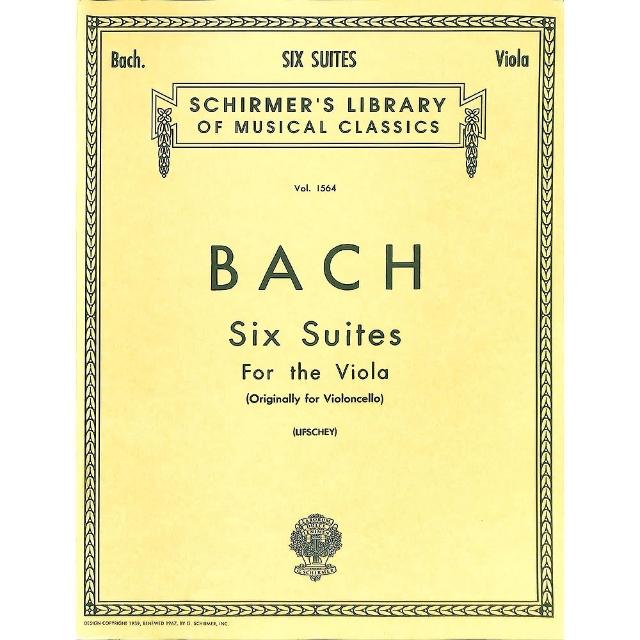 【Kaiyi Music 凱翊音樂】巴哈：6首中提琴組曲 Bach：6 Suites For Viola Solo(Schirmer Vol. 1564)