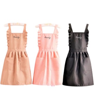 【SW】韓風圍裙 背帶公主圍裙 夏季薄款圍裙(竹節棉圍裙 美甲工作服 廚房 咖啡廳 烘焙)