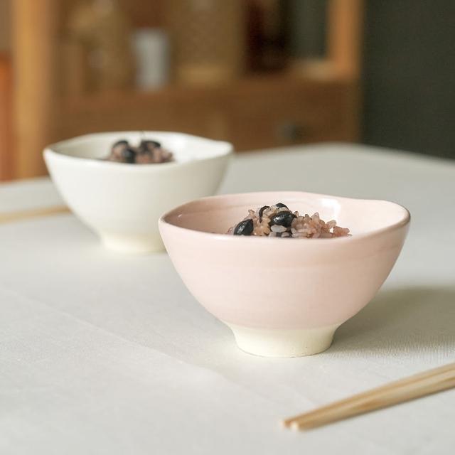 【有種創意食器】日本美濃燒 - 粉染釉對碗禮盒組- 附筷(4件式 - 310 ml)
