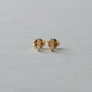【ete】K18YG 摩登密鑲Mini排鑽耳環(金色)