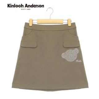 【Kinloch Anderson】短裙 可愛熊頭文字鑽假雙口袋短裙 裙子 KA108401875 金安德森女裝(可可)