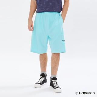 【Hang Ten】男裝-REGULAR FIT涼感鋁片口袋吸濕排汗抗臭短褲(藍)