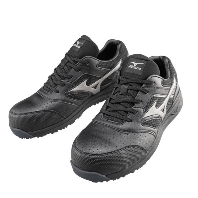 【MIZUNO 美津濃】防護鞋 追求徹底輕量化 塑鋼頭 鞋帶式 工作鞋 黑 F1GA213409