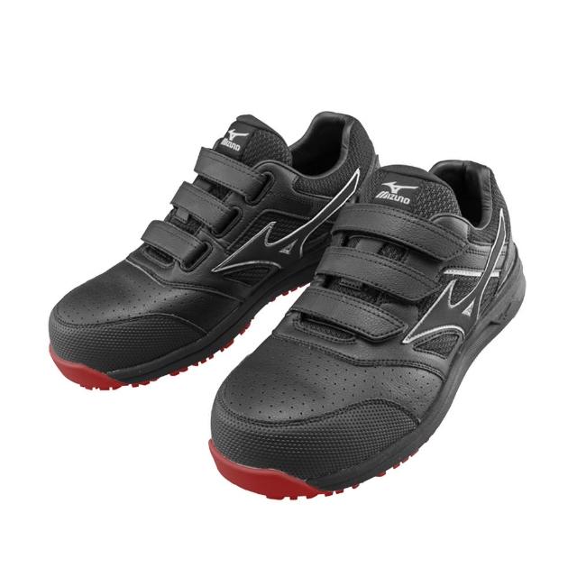 【MIZUNO 美津濃】防護鞋 追求徹底輕量化 塑鋼頭 魔術帶式 工作鞋 黑 F1GA213509