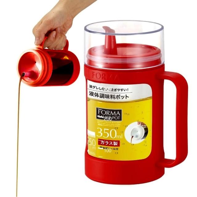 【日本ASVEL】油控式350ml調味油手提玻璃壺(紅色)