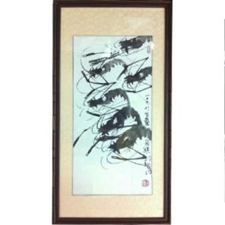 馬壽三大師-水墨蝦蟹限量典藏畫作直式