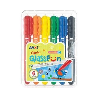 【AMOS 阿摩司】韓國原裝 6色 玻璃蠟筆 /組 GF6PC