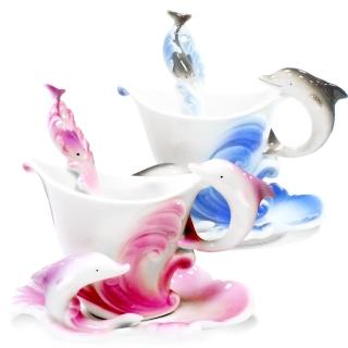 【The simple Life】海豚造型精緻骨瓷杯(150ml 共兩色可選)