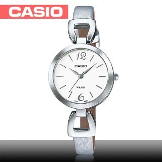 【CASIO 卡西歐】日系銀系列-小徑面造型皮革女錶(LTP-E402L)