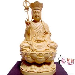 【養慧軒】金剛砂陶土精雕佛像-地藏王菩薩(木色)