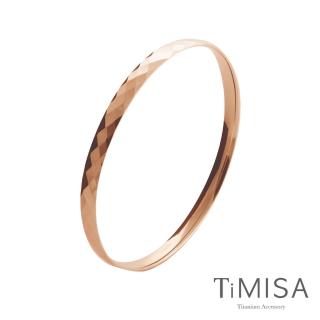【TiMISA】格緻真愛 純鈦手環(細版-玫瑰金)