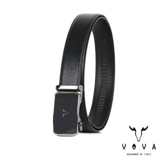 【VOVA】台灣總代理 典雅紳士簡約造型自動扣皮帶-鎗色(VA017-001-SGU)