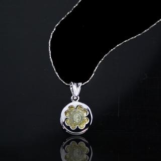【xmono】925純銀單顆美鑽項鍊(黃鑽)