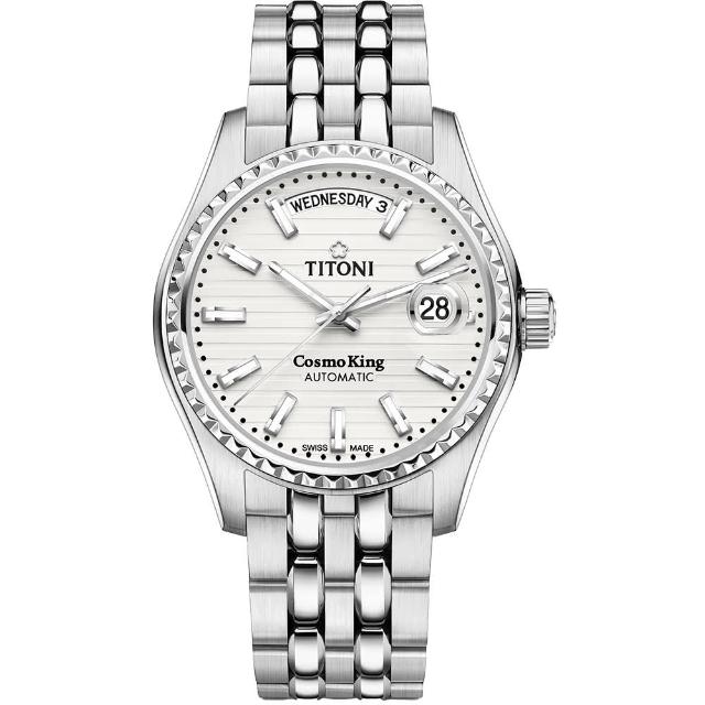 【TITONI 梅花錶】宇宙系列自動機械腕錶-白面/40mm(797 S-695)