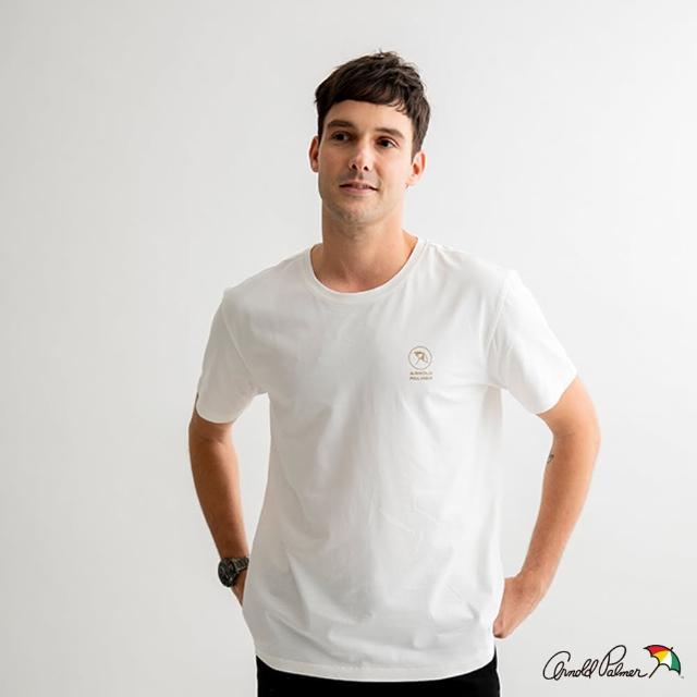 【Arnold Palmer 雨傘】男裝-簡約品牌LOGO印花T-Shirt(白色)