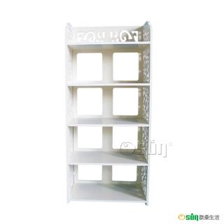 【Osun】DIY木塑板置物架 歐式白色雕花五層鞋架(CE178-XJ005)