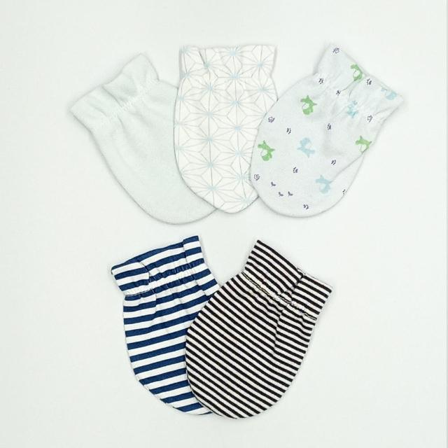 【日本OP mini】嬰兒手套3件組 男生款/隨機出貨 不挑花色(新生兒 防抓傷手套)
