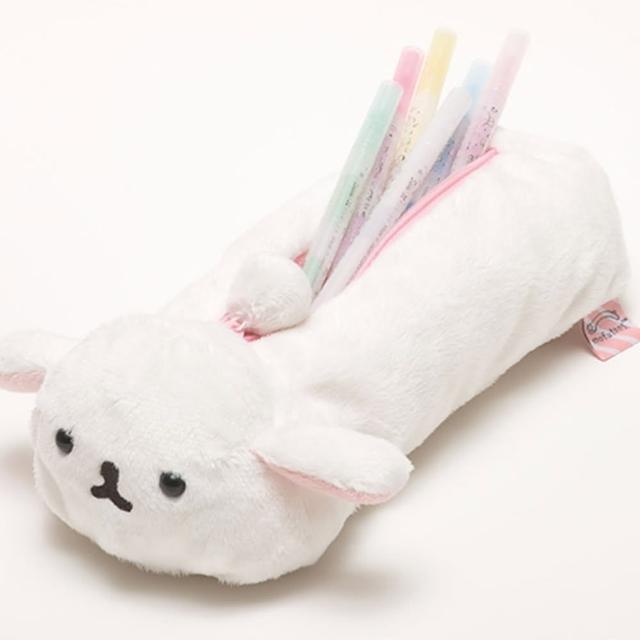 【San-X】麻糬兔兔子朋友系列毛絨筆袋包(白大福)
