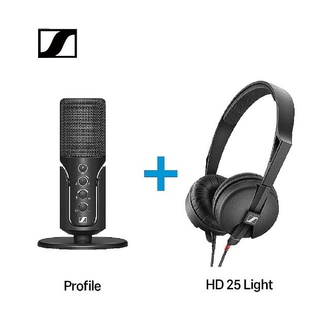 【SENNHEISER】Profile USB 電容式麥克風+ HD 25 LIGHT 專業型監聽耳機