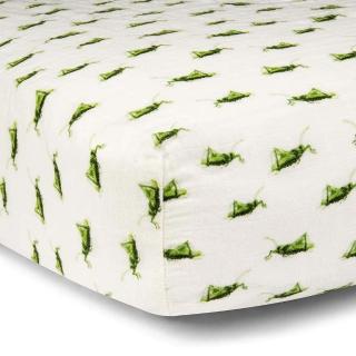 【Milkbarn】有機棉床包-蚱蜢(嬰兒床包 嬰兒床單 嬰兒寢具)