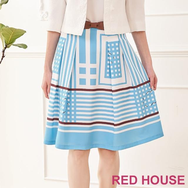 【RED HOUSE 蕾赫斯】亮眼格紋印花裙(共2色)