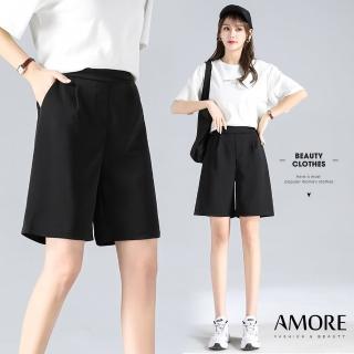 【Amore】日韓涼感滑順剪裁五分西裝短褲(柔軟滑順好穿)-momo購物網 - 好評推薦 - 2026年4月