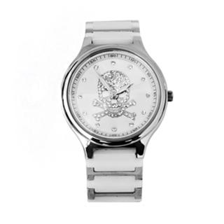 【范倫鐵諾˙古柏】經典骷髏水鑽精密陶瓷不鏽鋼手錶腕錶