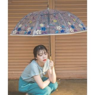 【KIU】日本Wpc. 刺繡風印花長柄傘(PT-EM02 冰山藍)