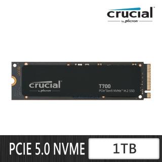 【Crucial 美光】T700 1TB M.2 2280 PCIe 5.0 ssd 固態硬碟 讀 11700M 寫 9500M(CT1000T700SSD3)