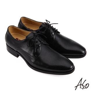 【A.S.O 阿瘦集團】健康按摩德比款綁帶紳士鞋(黑色)