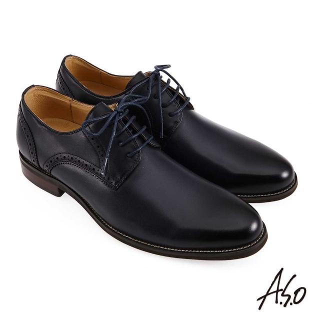 【A.S.O 阿瘦集團】職人通勤綁帶紳士鞋(深藍色)