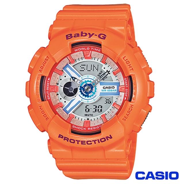 【CASIO卡西歐】Baby-G個性甜心立體多層次雙顯腕錶(BA-110SN-4A)