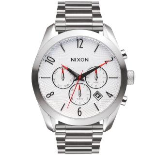【NIXON】BULLET CHRONO先鋒計時網紋腕錶-白X銀(A366100)