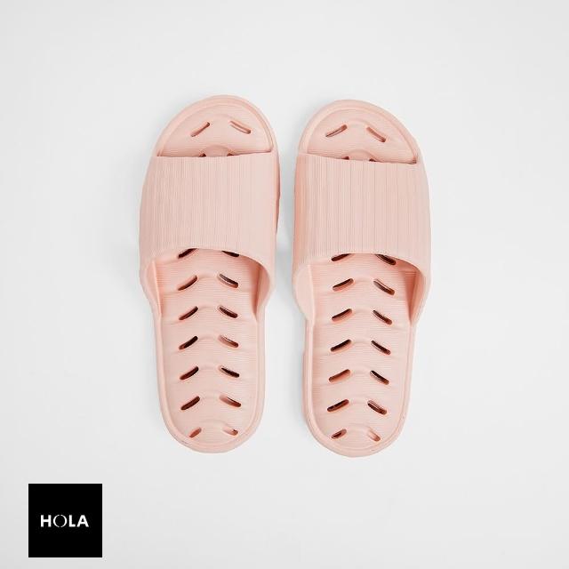 【HOLA】EVA緩壓排水浴室拖鞋-粉橘M 24cm