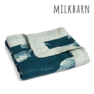 【Milkbarn】迷你安撫毯-藍鯨(安撫毯 嬰兒毯 安撫巾 小手帕 口水巾 彌月禮)