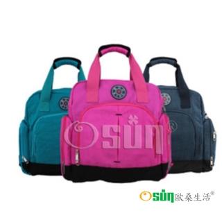 【Osun】新款無毒超容量後背側背斜背手提四用媽咪包、媽媽包(素色款-桃紅、深藍、湖水藍CE200)