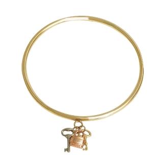 【CHLOE】鎖X鑰匙吊飾黃銅手環(金2B0652-CE9-999)