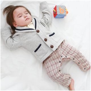 【baby童衣】假三件學院風紳士造型棉絨連身衣 50788(共1色)