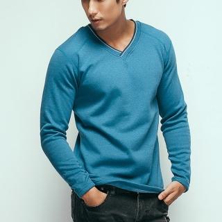 【HENIS】時尚型男色織V領保暖衫(-2件組)