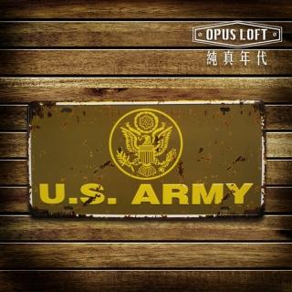 【OPUS LOFT純真年代】仿舊鐵皮車牌/壁飾/壁貼(TP-114 美國陸軍)