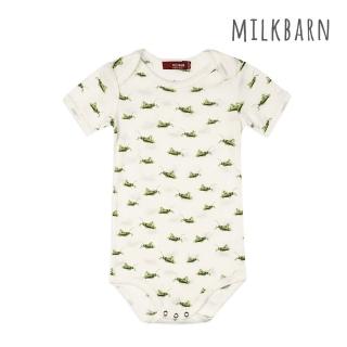 【Milkbarn】嬰兒 有機棉包屁衣-短袖-蚱蜢(包屁衣 嬰兒上衣)
