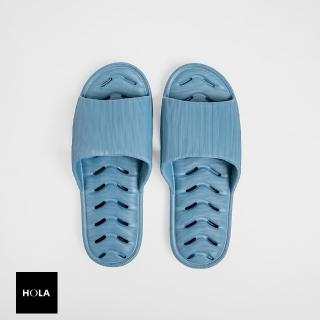【HOLA】EVA緩壓排水浴室拖鞋-靛藍M 25.5cm