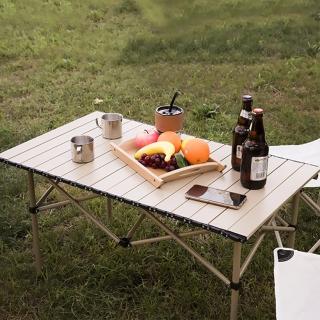 【EZlife】戶外露營烤肉便攜折疊蛋捲桌(95x55x50cm)